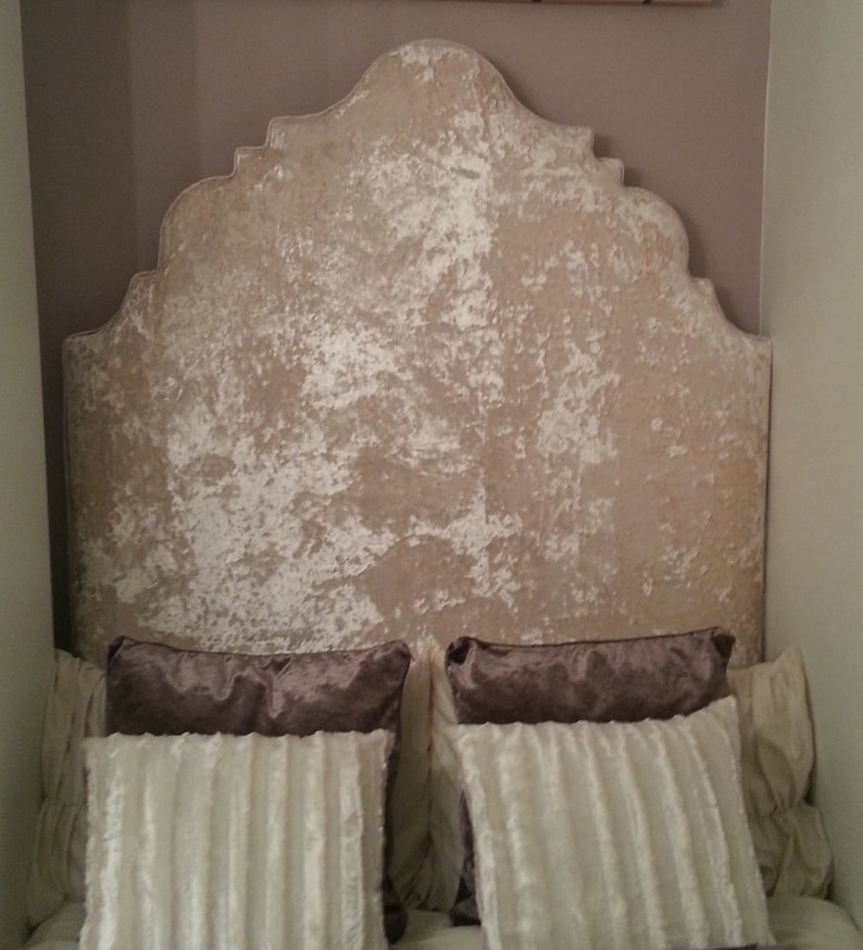 Luxury Crushed Velvet Upholstered Handmade Headboard All Etsy