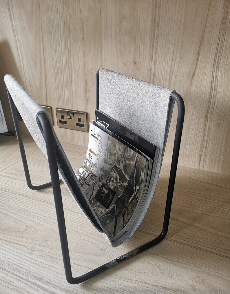 Genuine Cowhide Magazine Rack, Newspaper Holder - Etsy