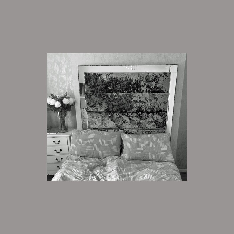 Luxurious Mirror Trim Upholstered Panel Headboard All Sizes Etsy UK