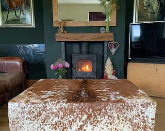 Custom Made Extra Large Cowhide Coffee Table