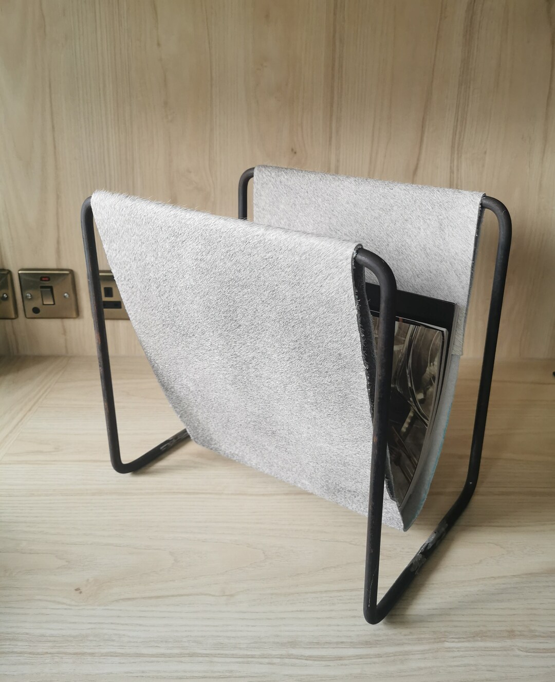 Genuine Cowhide Magazine Rack, Newspaper Holder - Etsy