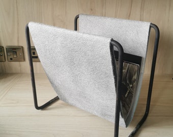 Genuine Cowhide Magazine Rack, Newspaper Holder