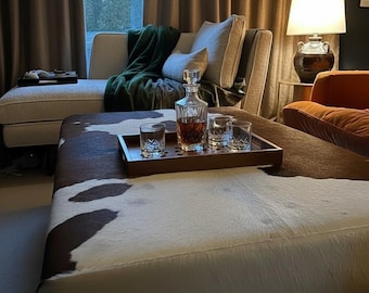 Tavolino da caffè in pelle di mucca