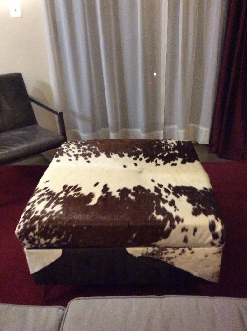 Extra Large Cowhide Storage Footstool Ottoman Coffee Table Etsy