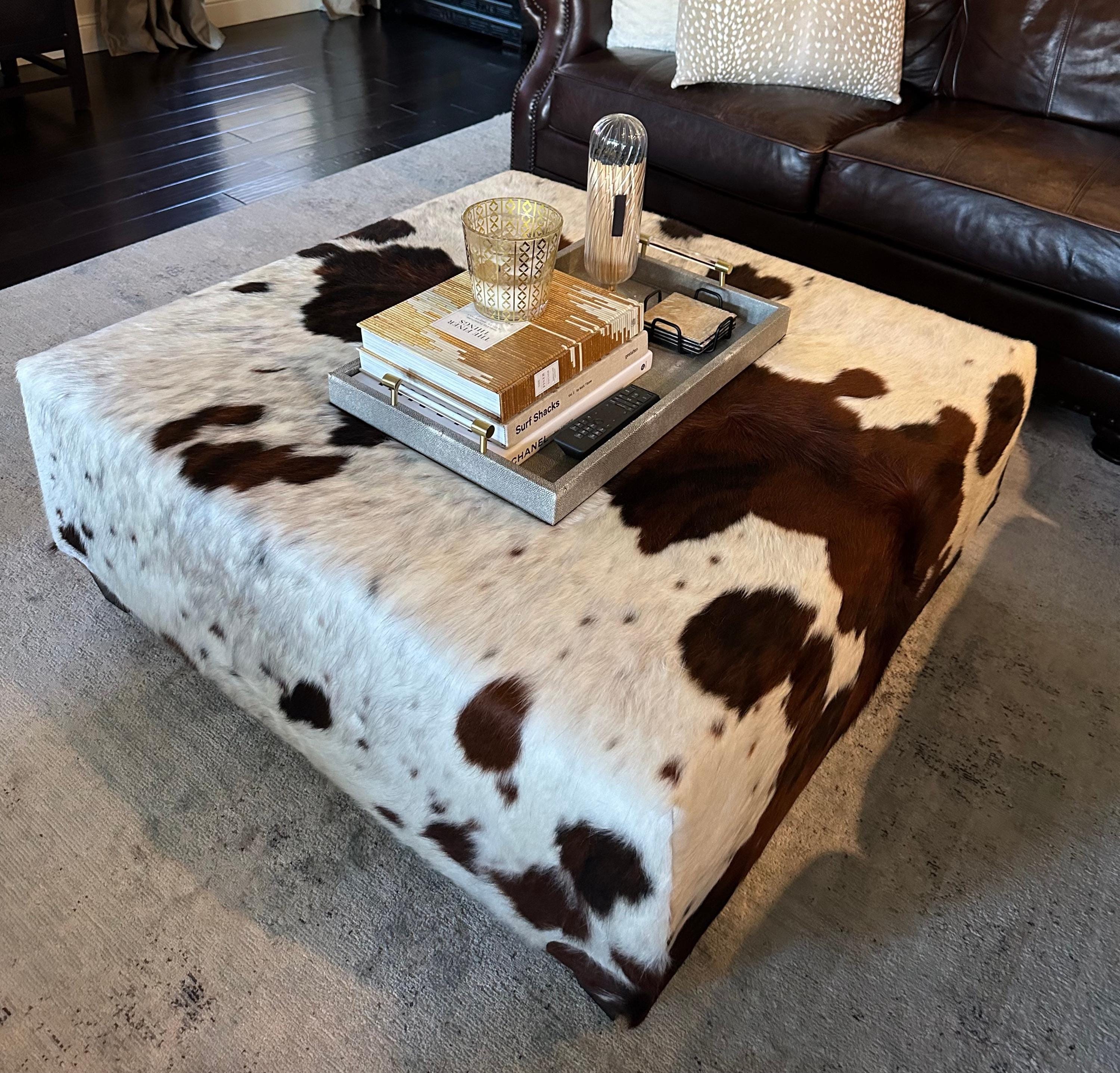 Handcrafted Cowhide Coffee Table, Custom Cowhide Ottoman - Etsy