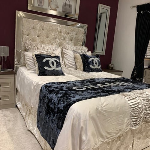 Luxury Crushed Velvet Upholstered Handmade Headboard All Etsy