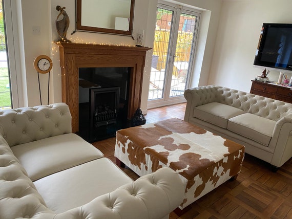 Handmade Custom Cowhide Coffee Table