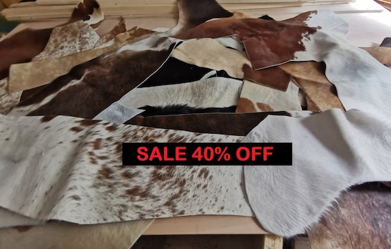 Cowhide Scrap Pieces, Craft Leather Scraps, Genuine Cowhide Trimmings, FREE UK DELIVERY