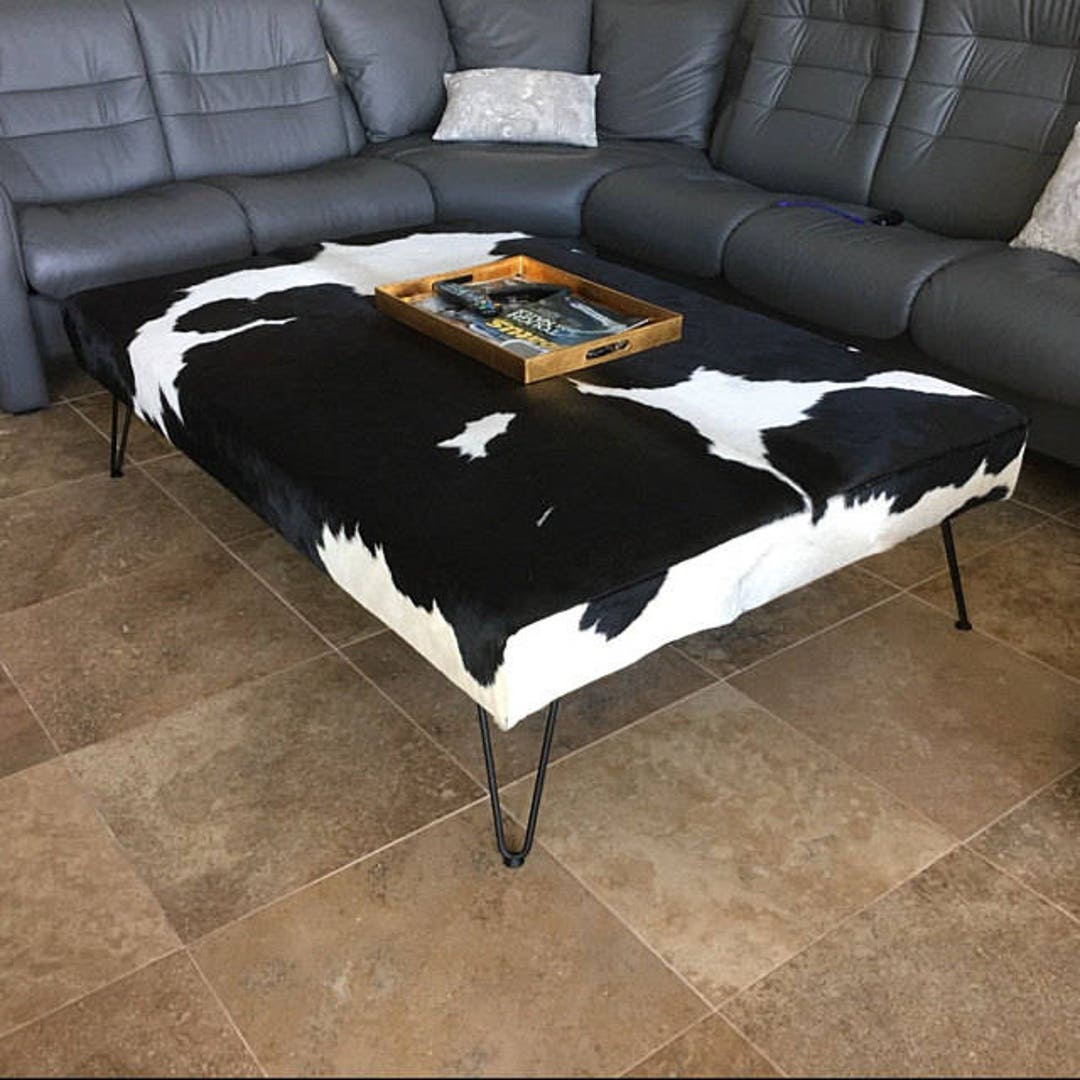 Extra Large Cowhide Coffee Table Oversized Unique Ottoman Etsy