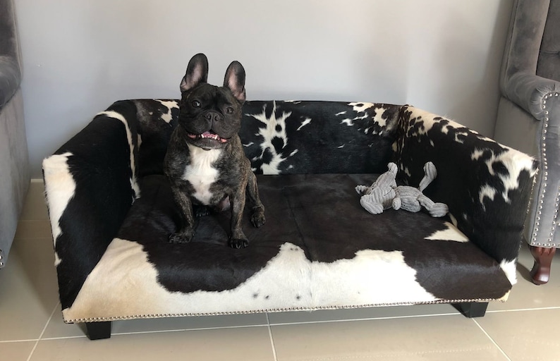 Extra Large Genuine Cowhide Covered Dog Bed With 4 Etsy
