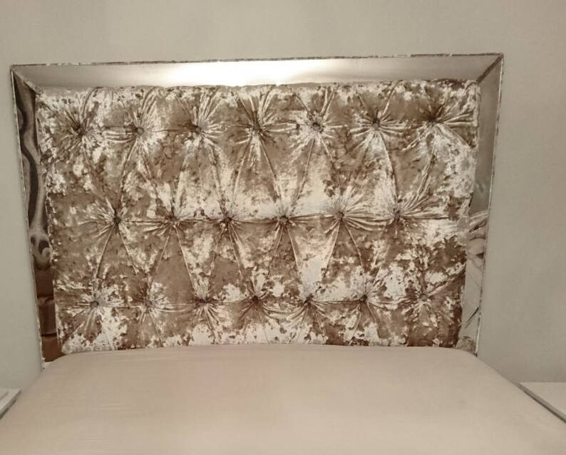 Upholstered Mirror Framed Diamond Tufted Headboard With Etsy UK