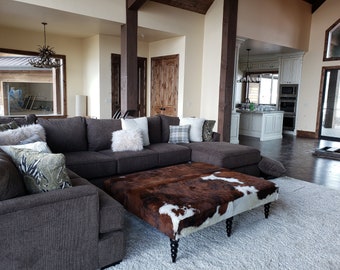 Bespoke Cowhide Coffee Table, Extra Large, Handmade