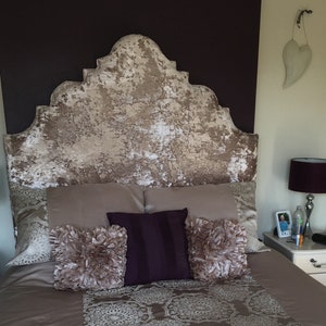Luxury Crushed Velvet Upholstered Handmade Headboard, All Sizes Available