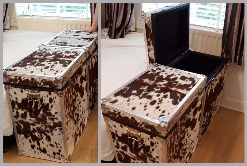 Custom Made Cowhide Storage Trunk - Etsy