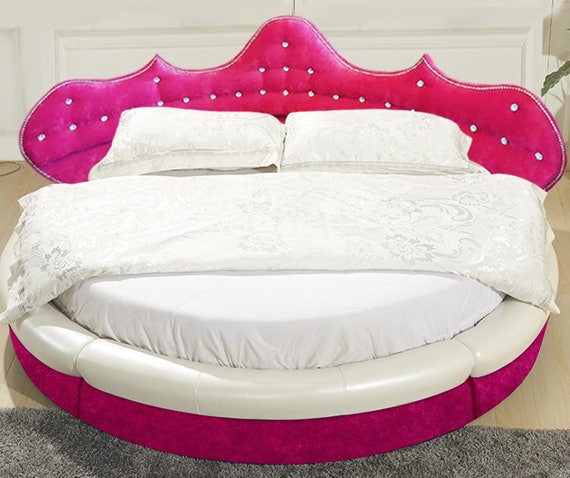 Stunning Velvet And Crystal Buttoned Headboard For A Circular Etsy