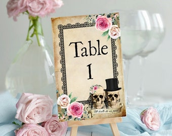 Skull Table Numbers Etsy