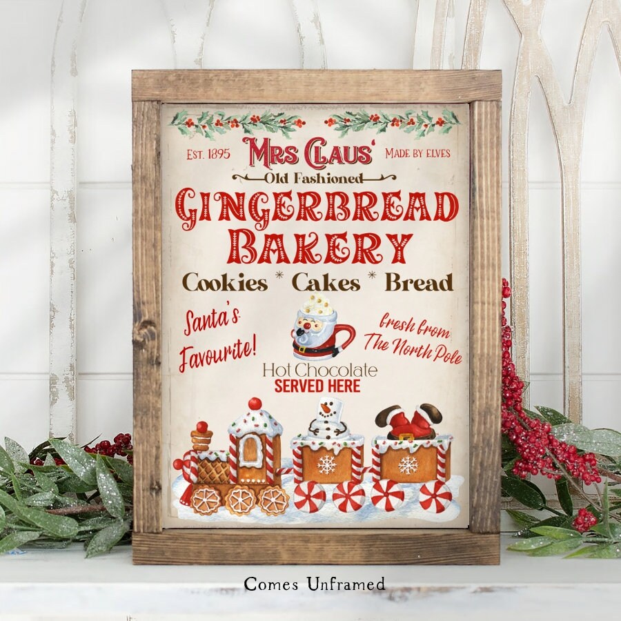 Mrs. Claus' Bakery Gingerbread Wrapping Paper, 35sqft