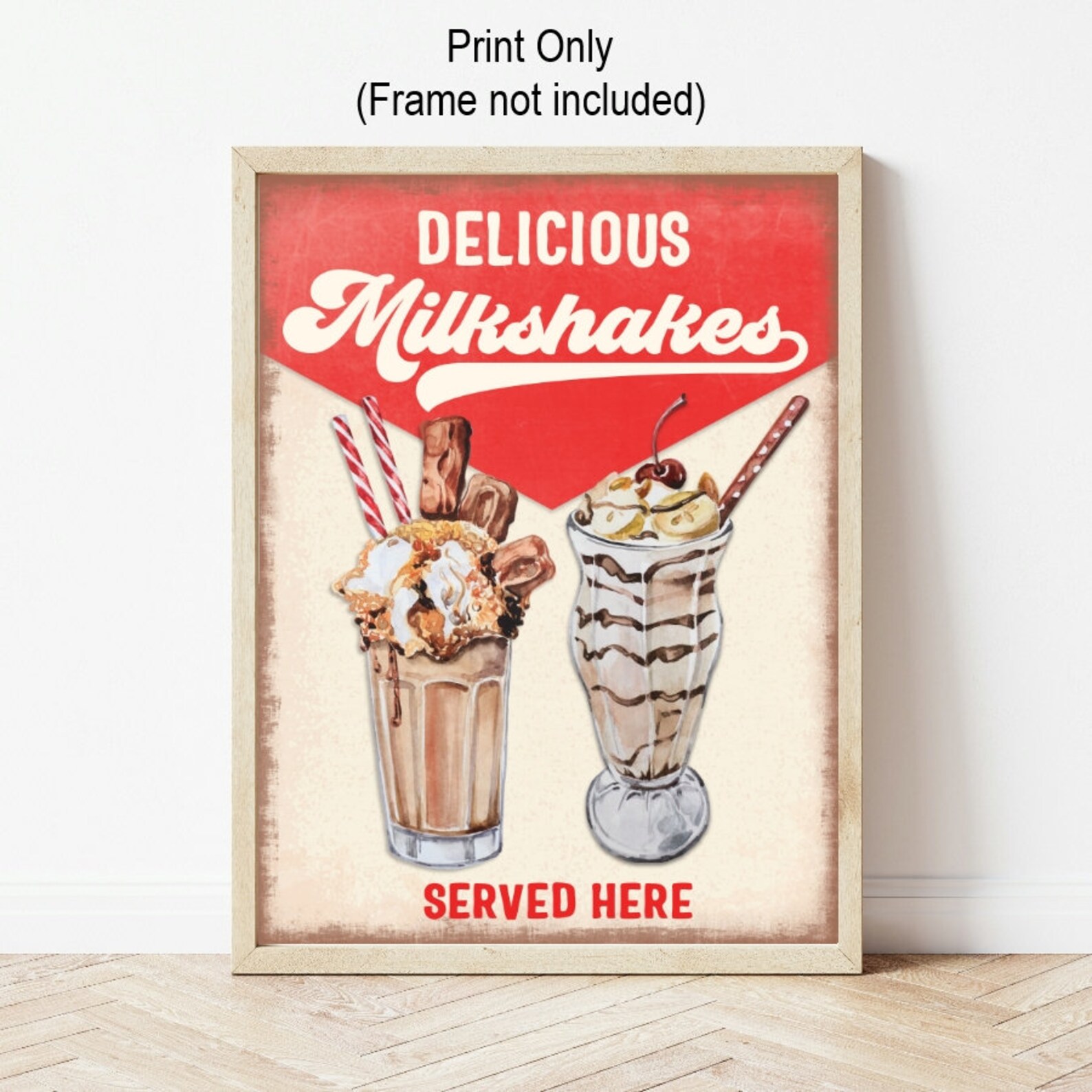 Retro Milkshake Sign Vintage Diner Sign Milkshake Sign | Etsy