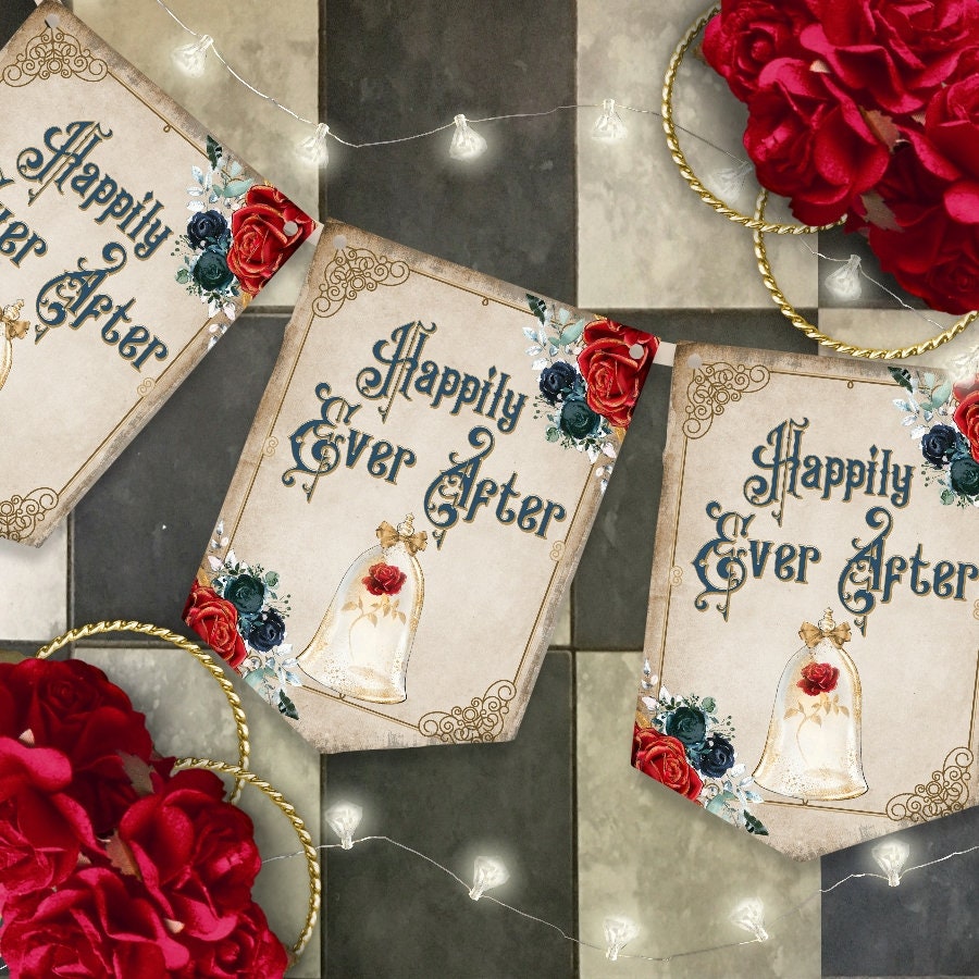 Beauty The Beast Banner Wedding Banner Fairytale Etsy