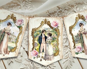 Jane Austen Bunting | Afternoon Tea party event banner romantic theme