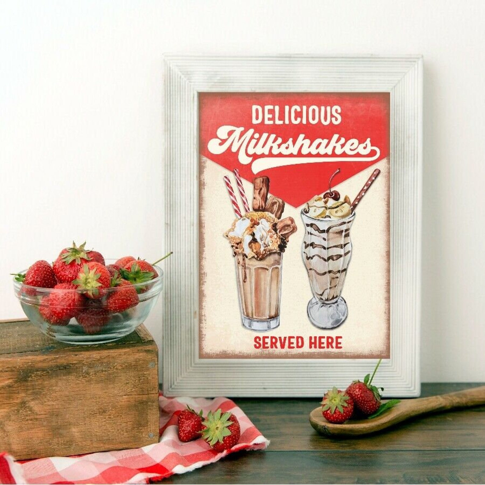 Retro Milkshake Sign Vintage Diner Sign Milkshake Sign | Etsy