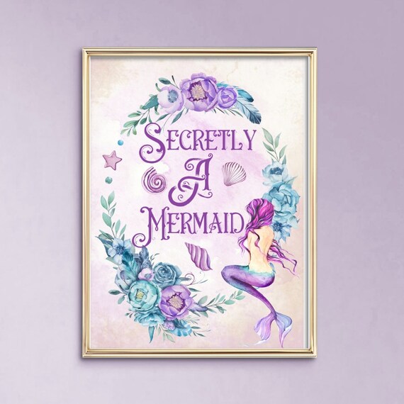 Mermaid Print Mermaid Quote Mermaid Wall Art Mermaid Decor | Etsy