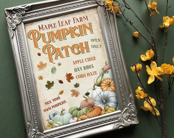 Pumpkin Farm Sign Pumpkin Wall Art Alice in Wonderland Pumpkin Patch INSTANT DOWNLOAD Halloween Printable Art