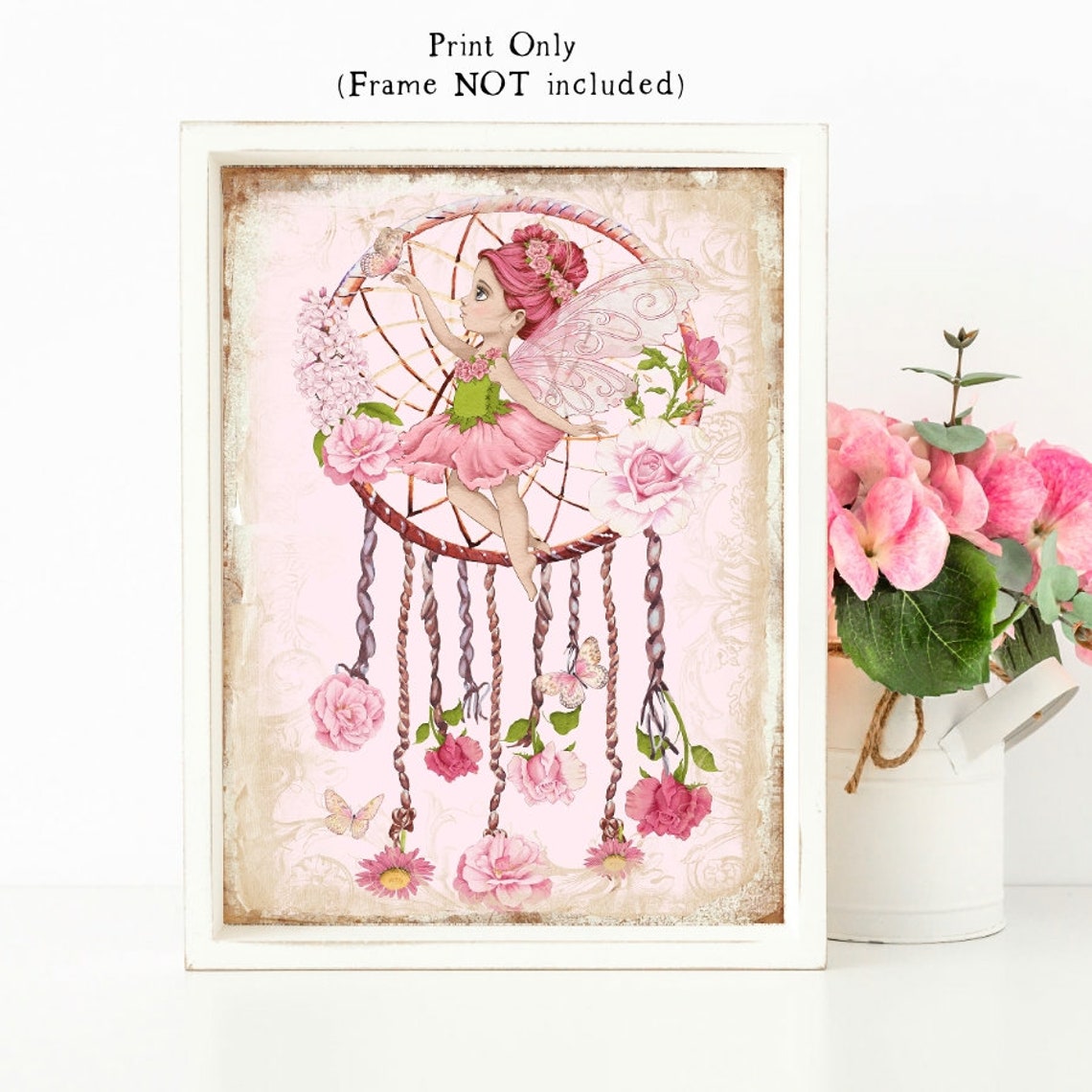 Fairy Print Dream Catcher Print Boho Wall Art Nursery Etsy
