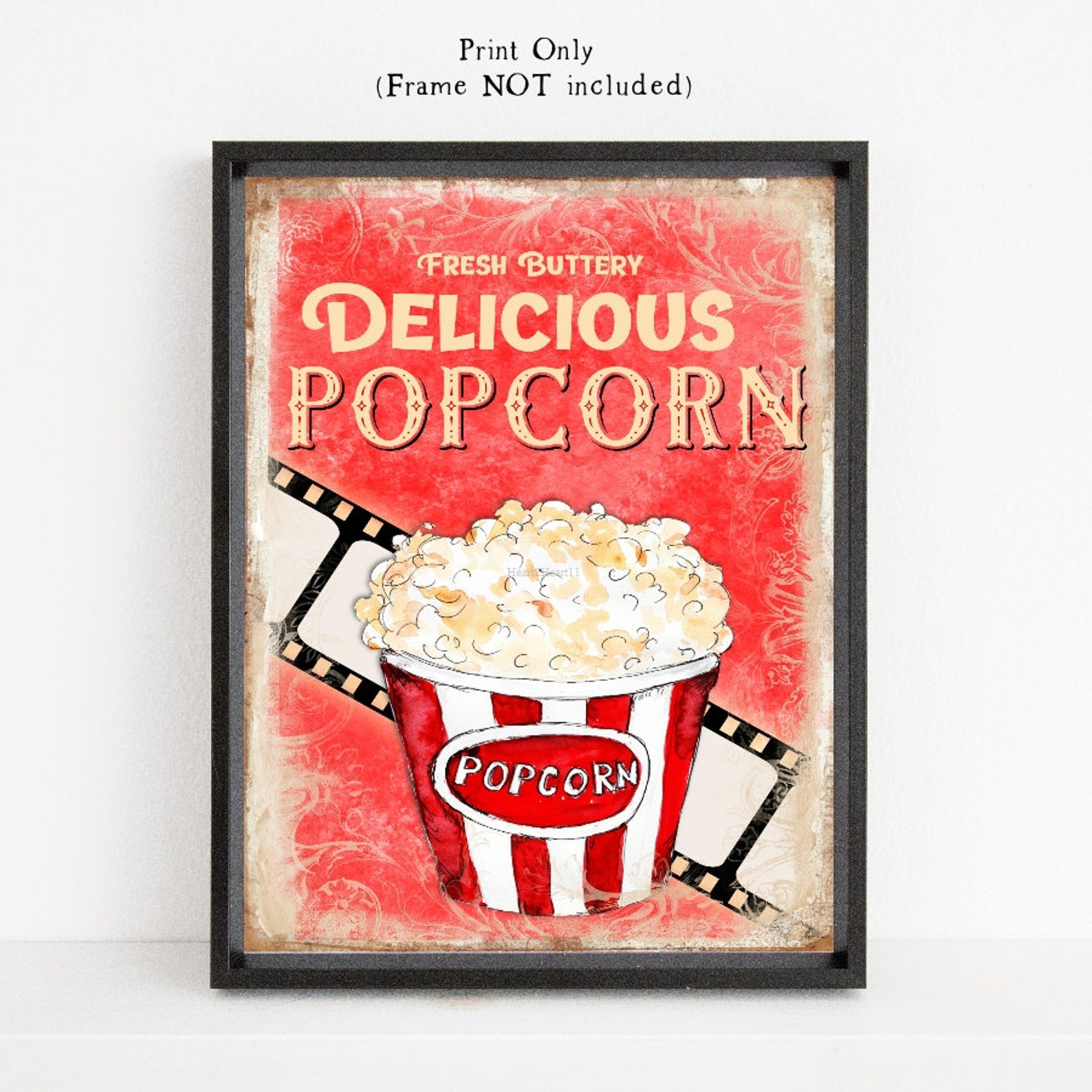 Retro Popcorn Sign Vintage Style Popcorn Sign Retro Popcorn Etsy