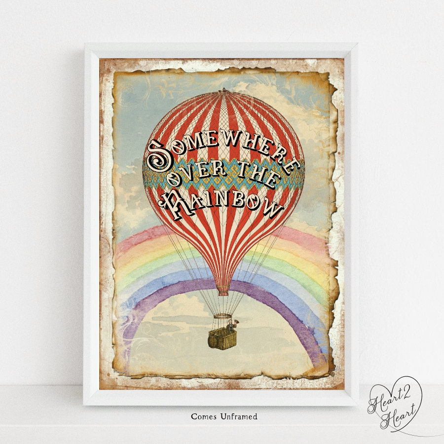 Wizard of Oz Print Somewhere Over the Rainbow Oz Wall picture
