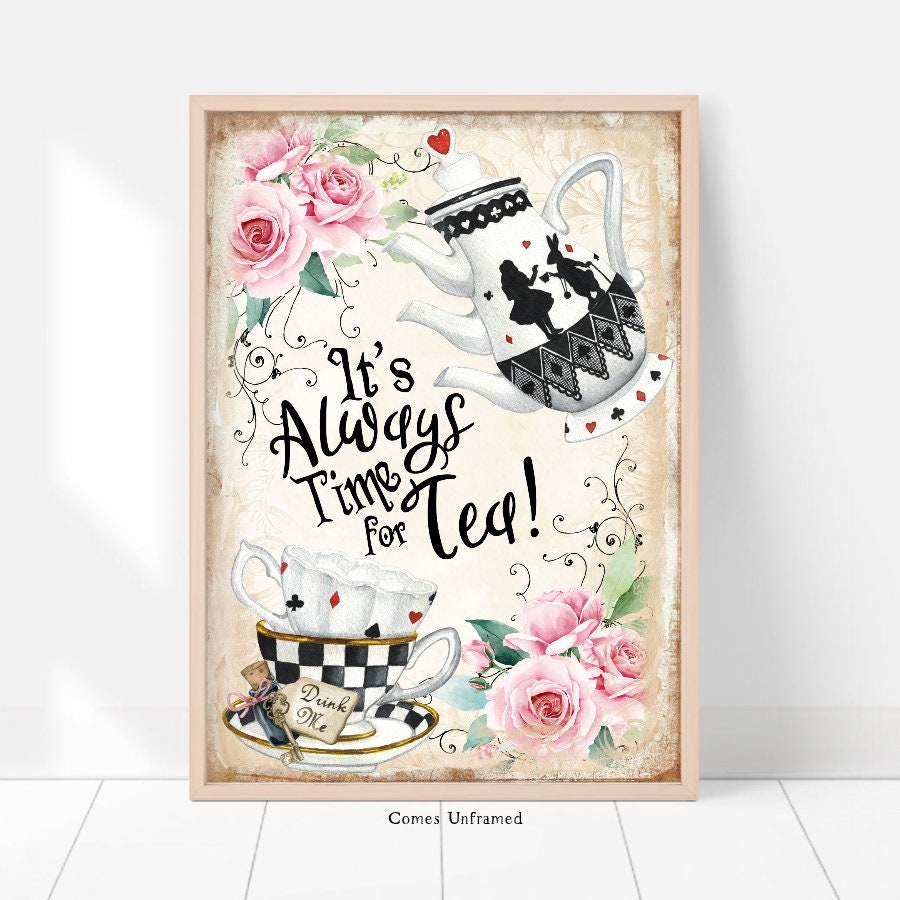 Alice in Wonderland It's Always Time for Tea Print Tea - Etsy