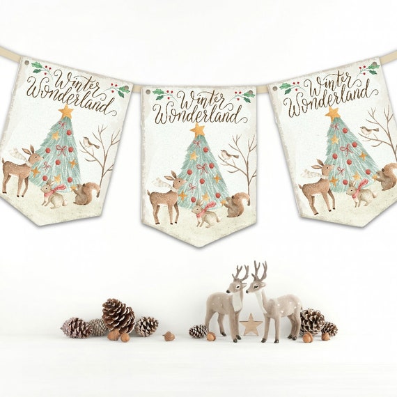 Set of 4 Winter Wonderland Christmas Decoration Arrows Signs
