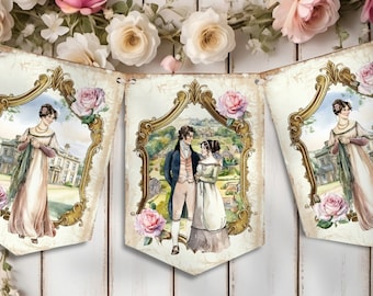 Floral Jane Austen Bunting | Afternoon Tea Bunting