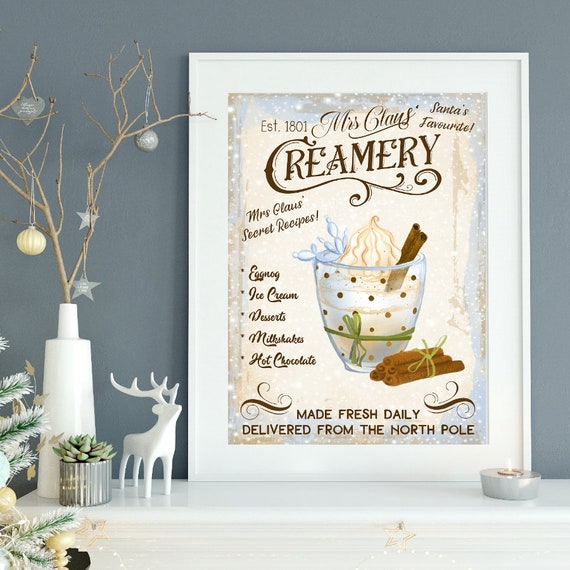 Mrs Claus/' Hot Chocolate Banner Christmas Hot Cocoa Bar Decor Bunting Festive