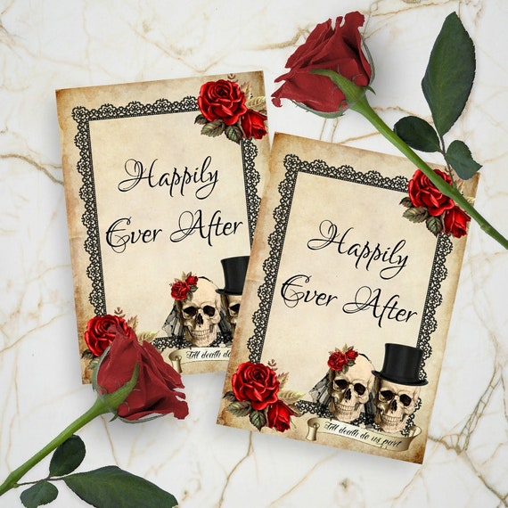 Skull Wedding Card Toppers Tags Favors Cardmaking Gift Etsy
