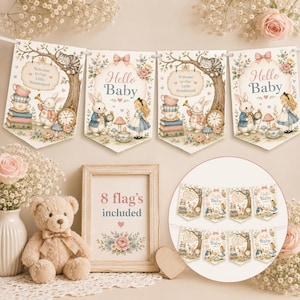 Alice in Wonderland Baby Shower Bunting