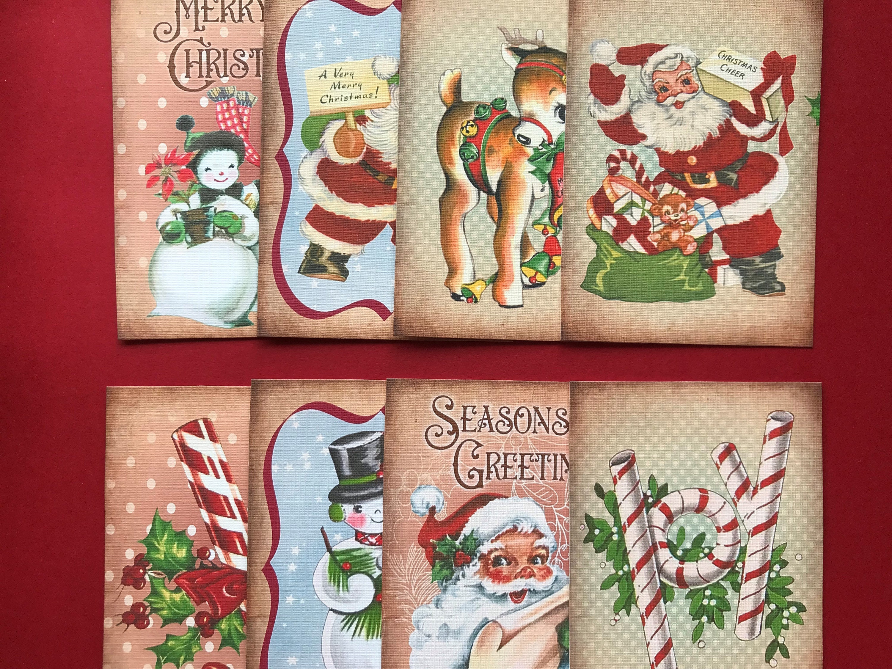 Vintage Christmas Card Toppers Retro Xmas Cardmaking - Etsy UK