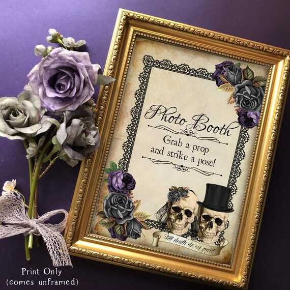 Bride And Groom Halloween Decorations 2022 Skull Bride Groom Wedding Photo Booth Sign Venue Decoration Etsy India