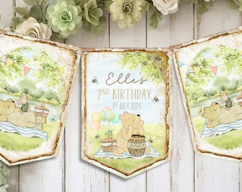 Bandierina/striscione Personalizzato Winnie The Pooh Da 3 M