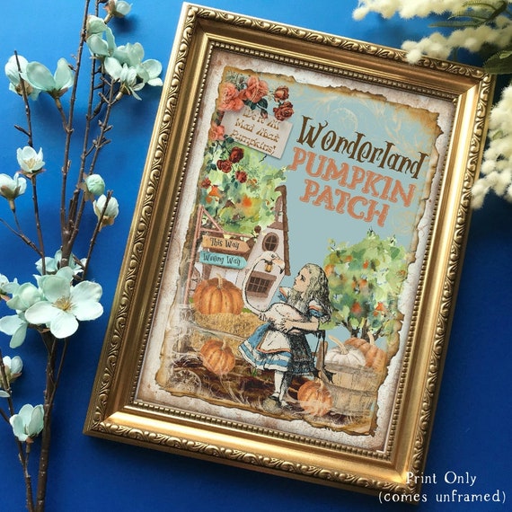 Pumpkin Farm Sign Pumpkin Wall Art Alice in Wonderland Pumpkin Patch INSTANT DOWNLOAD Halloween Printable Art