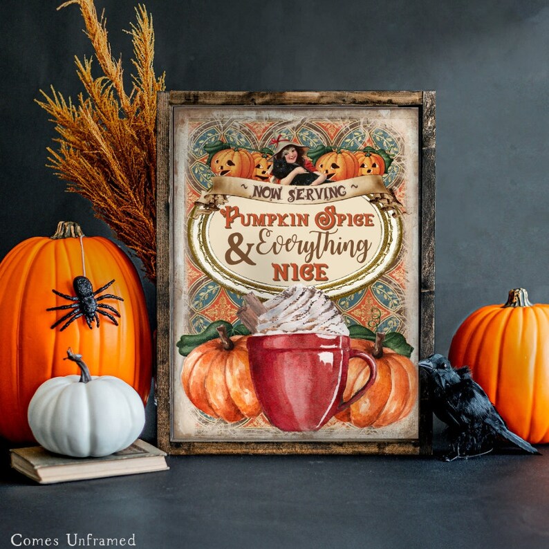 Autumn Pumpkin Spice Sign Fall Sign Wall Decor Fall Print Etsy UK