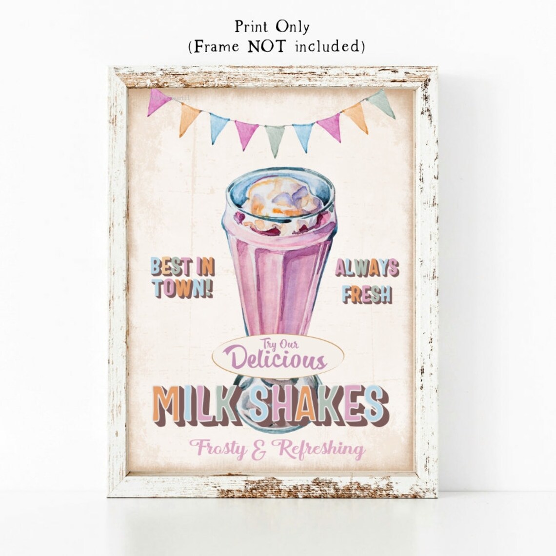 Retro Milkshake Sign Vintage Diner Sign Milkshake Sign | Etsy