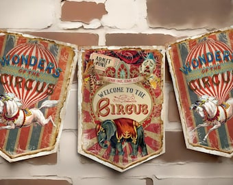 Vintage Style Circus Bunting, Circus Banner