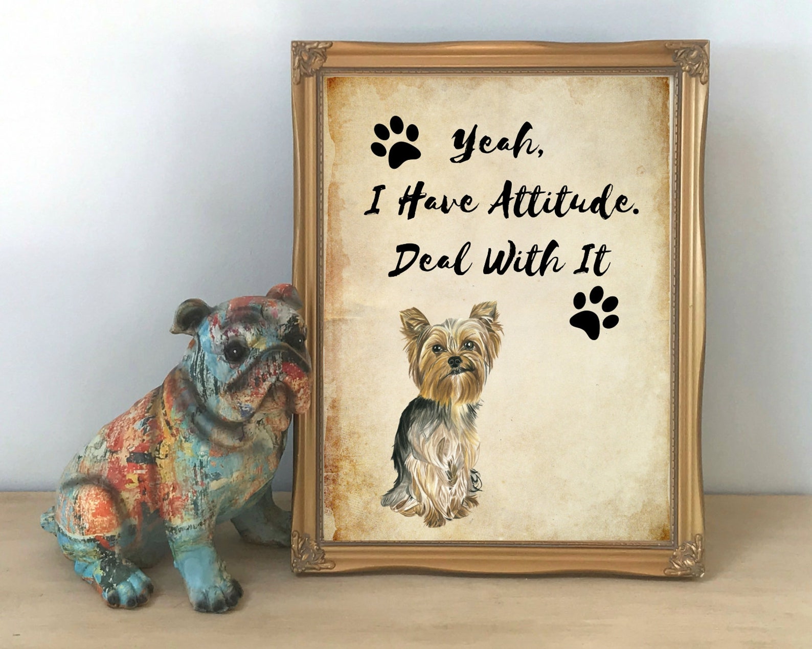 Yorkshire Terrier Dog Wall Art Word Art Print Cute Dog Quote | Etsy