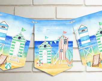 Beach Bunting | Nautical Bunting | Beach Hut Banner | Beach Bunting | Party Decoration | Summer Home Decor