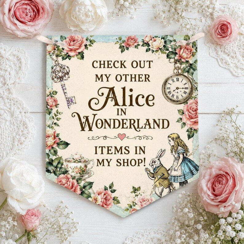 Alice in Wonderland Welcome to Wonderland Party Bunting Event Theme decorations image 8