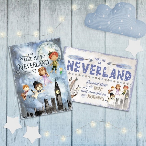 Peter Pan Quote Cards Party Decoration Cardmaking Table Etsy