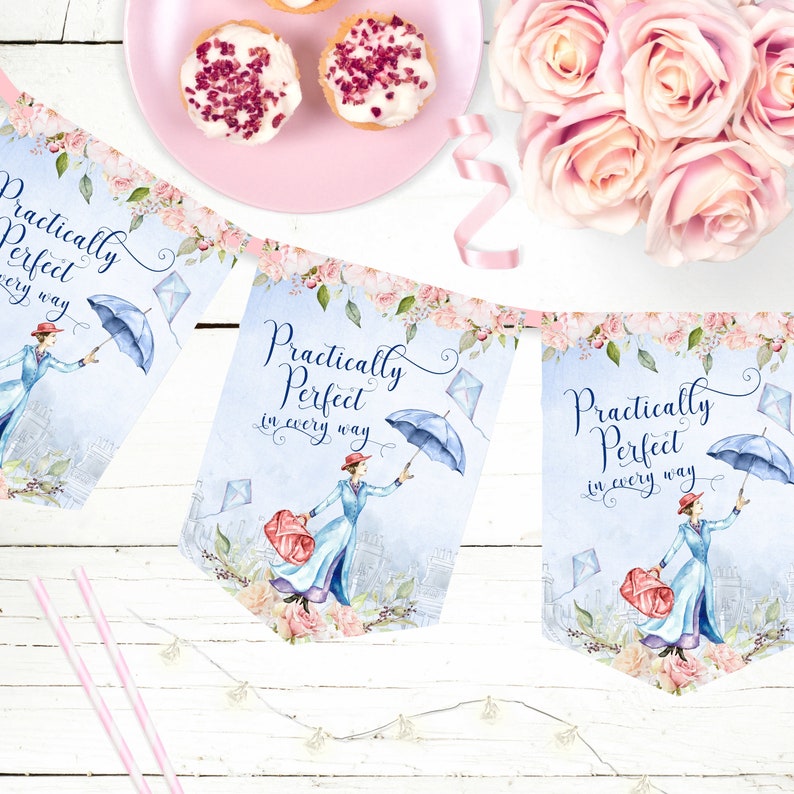 Mary Poppins Banner Mary Poppins Birthday Mary Poppins Etsy