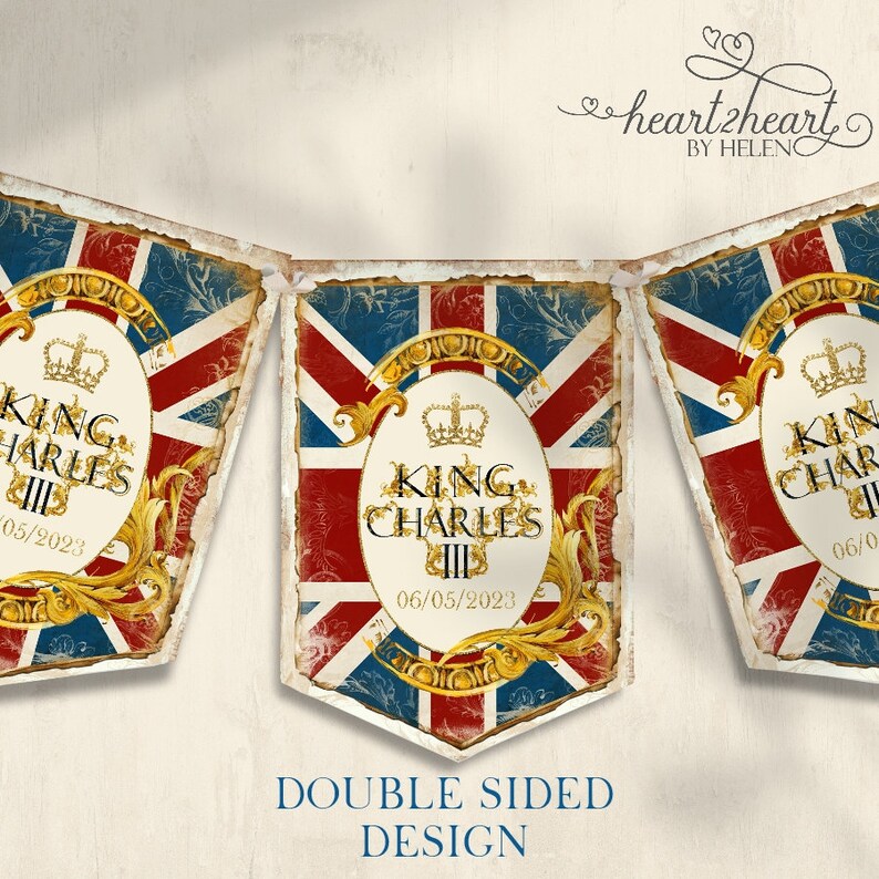 Vintage King Charles III Coronation Union Jack Bunting Flags Etsy UK