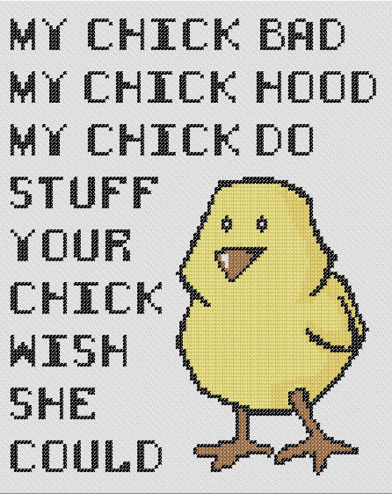 My Chick Bad Offensive Rap Lyric Cross Stitch - Etsy Israel My Chick Bad Offensive Rap Lyric Cross Stitch - Etsy Israel
